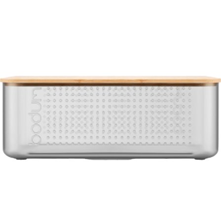 Bodum Brødkasse med bambuslåg lille, grå | KitchenOne