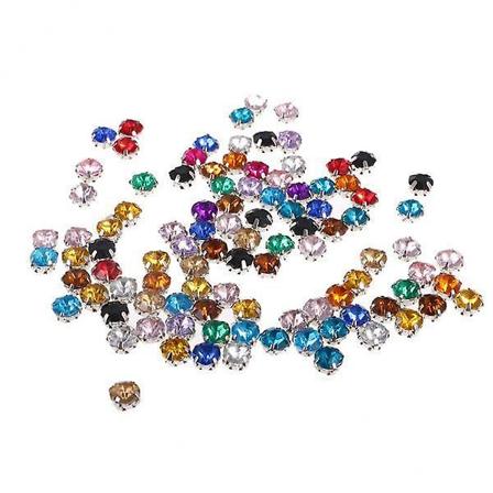 4x100 bitar sy på diamantkristaller akryl strass utsmyckning 8mm