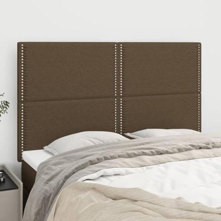 Vidaxl Huvudgavlar 4 St Mörkbrun 72x5x78/88 Cm Tyg Brun