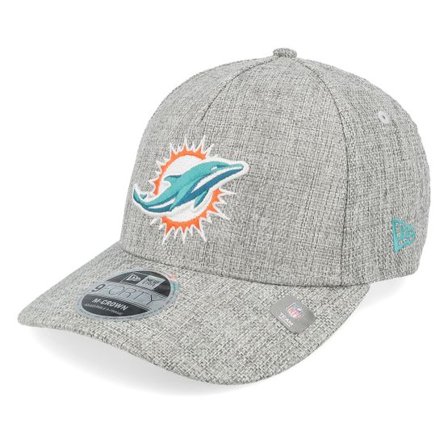 New Era - NFL Grå adjustable Keps - Miami Dolphins 9FORTY M-Crown Cotton Weave Gray A-frame Adjustable @ Hatstore