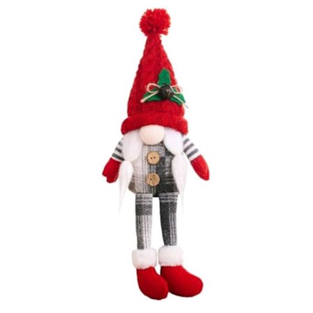 Tonttu-nukkekoriste, ripustettava jalkahylly, skandinaaviset tonttukoristeet A