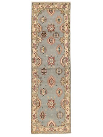 Hand Knotted Kazak Fine Rug 88X294 Wool Brown/Dark Yellow Small