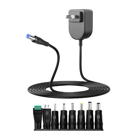 15W Laddningsadapter 3-12Volt Justerbar AC100-240V till DC5521 Laddare 8 Adaptrar