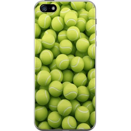 Kompatibel Mobilcover til Apple Apple iPhone 5 Mønster af grønne tennisbolde i høj detalje, sporty motiv med gentagende tekstur og stærke farver f