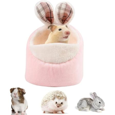 Marsvinsäng Varm hamsterkanin Grottsängar Mysigt djurhus med avtagbar dyna Mjuk gömställe Bur Vinterbo Tillbehör för smådjur Guinea