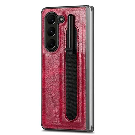 Läderfodral med pennhållare för Samsung Galaxy Z Fold 5