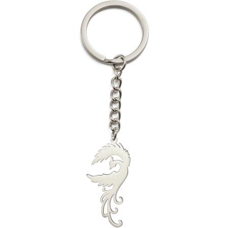 Phoenix nøglering i rustfrit stål, mytologisk dyre-fuglevedhæng, nøglering, taske-tilbehør, Phoenix genfødselsamulet