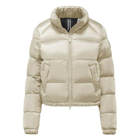 BomBoogie, Short Down Jacket in Bright Nylon - Koln Puffy Down Jacket Szary, Kobieta, Rozmiar: XL