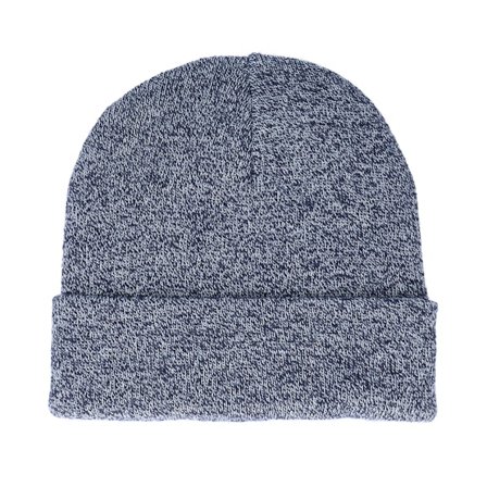 Beechfield - Blau cuff Mütze - Heather Navy Cuff Blank Beanie @ Hatstore