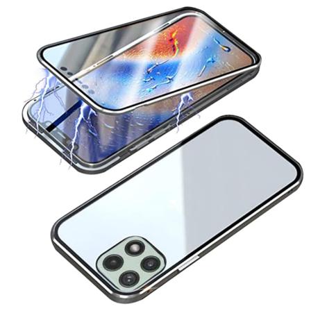 Samsung Galaxy A22 5G - Dubbelsidigt Magnetiskt Skal Silver