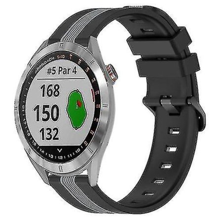 Garmin Approach S40 Vertikal To-farvet Silikon Urrem Black-Grey
