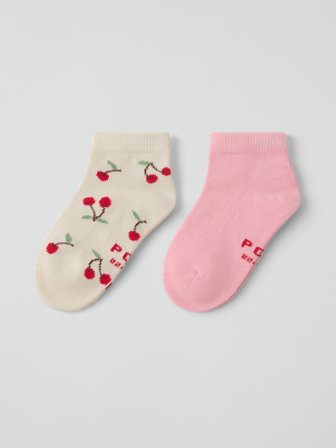 2-pakning ankelsokker - 34 - 36 - barneklær - pink - Polarn O. Pyret