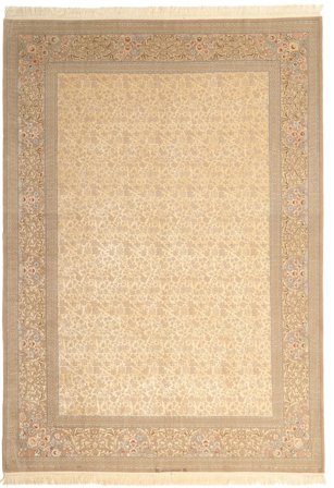 Dywan Isfahan Jedwabna Osnowa Sygnowany: Dardashti 250X350 Beżowy/Pomarańczowy Duży (Wełna, Persja/Iran)