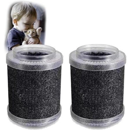 Luftrenser til kæledyr, luftrensere til kæledyr i hjemmet med 360° luftindtag med genanvendeligt filterelement (filter - 2 stk.)