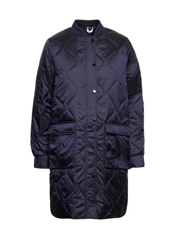 Hazelsz Long Jacket Quiltet Jakke Blå Saint Tropez