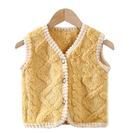 Børnevest Tykk Ren Farve Neutral Stil Varmt Behageligt Moderigtigt Knappet Vest til Vinter 90cm/35.43in