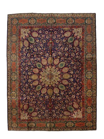 Tabriz Rug 292X388 Brown/Black Large Wool, Persia