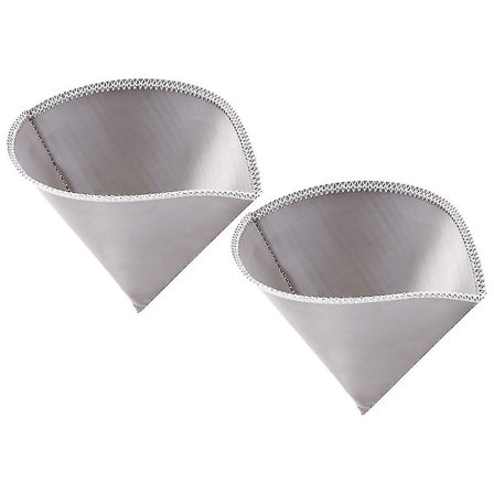 2 stk Gjenbrukbare Håndbrygg Kaffe Filter Mesh Kaffe Filter Rustfritt Stål Kjeglefilter 2 Til 3 Kopper