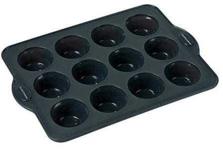 BLOMSTERBERGS MUFFINSFORM 12 HULL SILIKON GRÅ