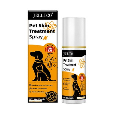 Beroligende spray til kæledyrshud, kløestillende spray til hunde med tør og skællende hud, kæledyrsspray til hunde og katte, hurtigabsorberende og 