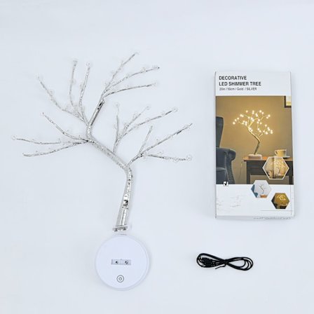 Varmt Hvidt Trælys, Justerbare Grene Lystrælampe, 108 L