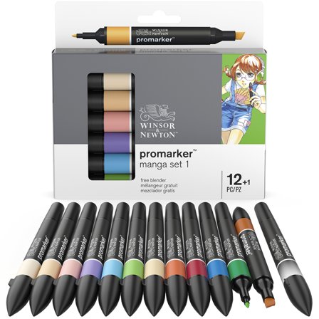Promarker sæt 12 stk + blender (Manga set 1)