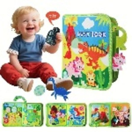 Baby Filt Aktivitetsbok – Stillebok for tidlig læring, Rivsikker og tyggbar Montessori-stoffleke