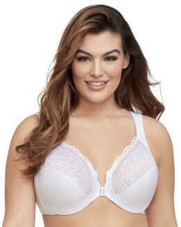 Bøjle-BH Frontlukket Hvid - C75 - Glamorise