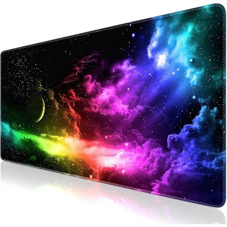 Gaming Musemåtte, Udstrakt Musemåtte 800 x 400 mm, Computer Tastatur Musemåtte Skrivebordsmåtte med Skridsikker Gummibase og Syet Kant til Gaming 