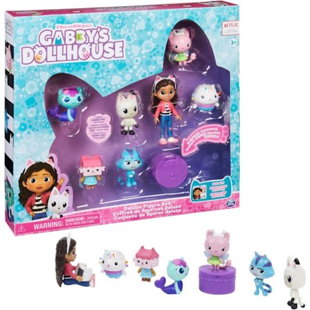 Deluxe Figur Gaveæske med 7 Legetøjsfigurer og Overraskelsestilbehør, Legetøj til Børn fra 3 År og OpefterBesøg Gabby's Dollhouse Butik