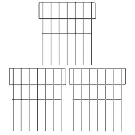 3-pakke Have Dyrehegn Genanvendelig Afstand Ingen-grave Hegn til Udendørs Terrasse (42X33X0.35cm, Sort)