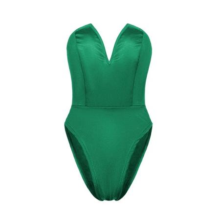 Body Shapewear Djup V-hals Body Shaper Stringformare Waist Trainer Push Up Bantning Korsett Topp ClubWear För kvinnor Green S