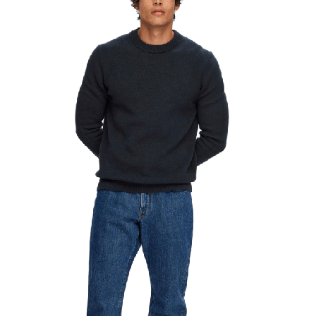 Selected Homme Stickad Tröja DANE Tröjor Herr Blå L