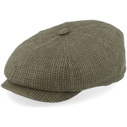 Stetson - Grön flatcap Keps - Hatteras Linen/Cotton Green Mix Structure Flat Cap @ Hatstore