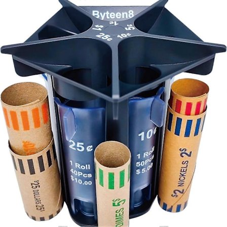 Kreativ 5-i-1 møntsorterer, mønttæller, møntruller