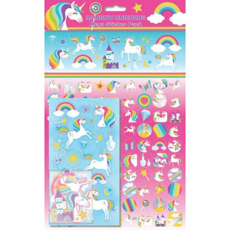 Unicorn Rainbow 150 St Klistermärken Klistermärke Enhörning