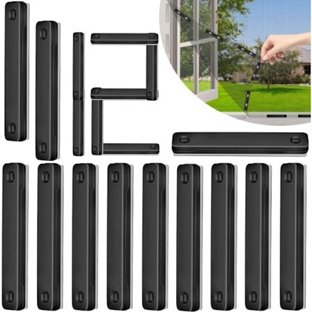 12 magnetiske skjermklips for myggnett uten boring, kompatible med magnetiske skjermer