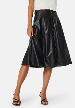 VILA Brown HW Coated Skirt Tøj
