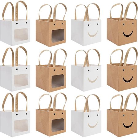 12 x 12 cm 12 st Vintage godispresentask med fönster, för bröllopsfest, födelsedagspresent