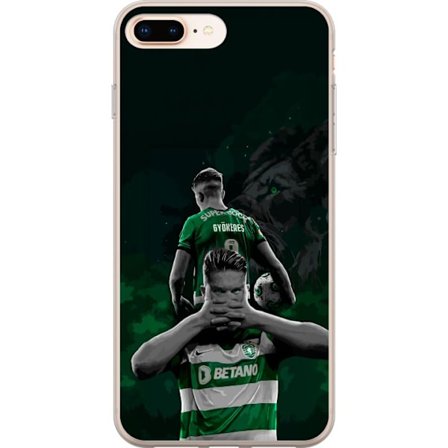 Yhteensopiva Puhelinkuori Apple iPhone 7 Plus Neonmotiivi, jossa teksti "Gaming is in my DNA" sinisenä ja punaisena tiiliseinällä, jossa loistava DNA-