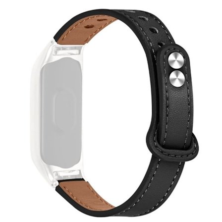 Xiaomi Mi Smart Band 6 / 5 klockarmband i koskinnläder med svart hölje - Svart