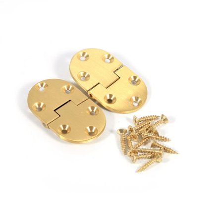 2st Mässing Butler Tray Gångjärn Rund Kant 2-1/2"x1-1/2" Med Skruvar Vikbar flik