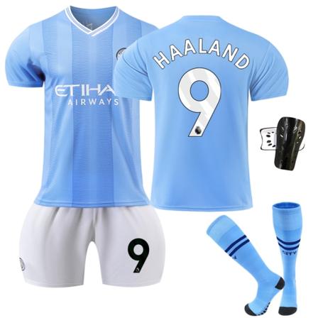 23-24 Manchester City hemmafotbollströja 9 Haalan Kids 20(110-120CM)