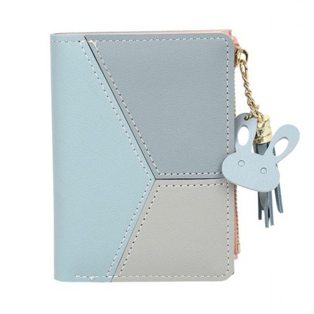 Blå damplånbok i PU-läder med stor kapacitet