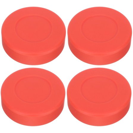 4-pakke med hockeypuck i gummi til hockeytrening (7X7cm, rød)