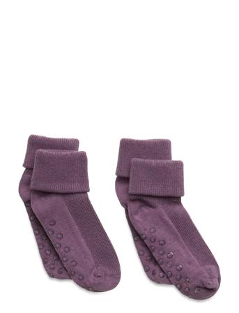 Baby Rib Sock W. Abs Purple Minymo