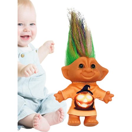 Små Trolldockor - Vintage Jultroll | Samlarobjekt, Söta Hyllfigurer, Retro Bordsdekoration för Barnrum