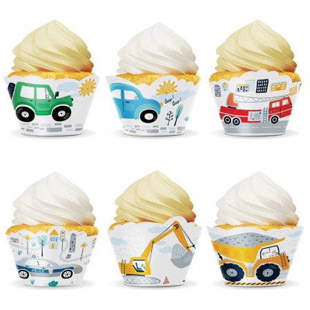 Autot ja ajoneuvot muffinssimuotit 6-pack