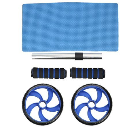 Fitness UltraQuiet Abdominal Dual Exercise Wheel Workout Roller med Kneeputeutstyr