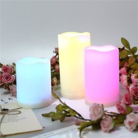 LED-bloklys 3-pak, RGB med fjernbetjening - Xin